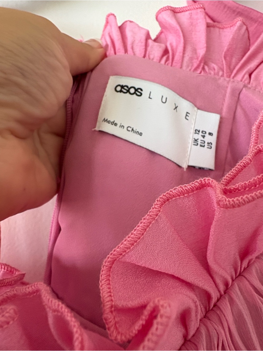ASOS LUXE Pink Ruffled Mini Dress size 8 - Picture 5 of 9